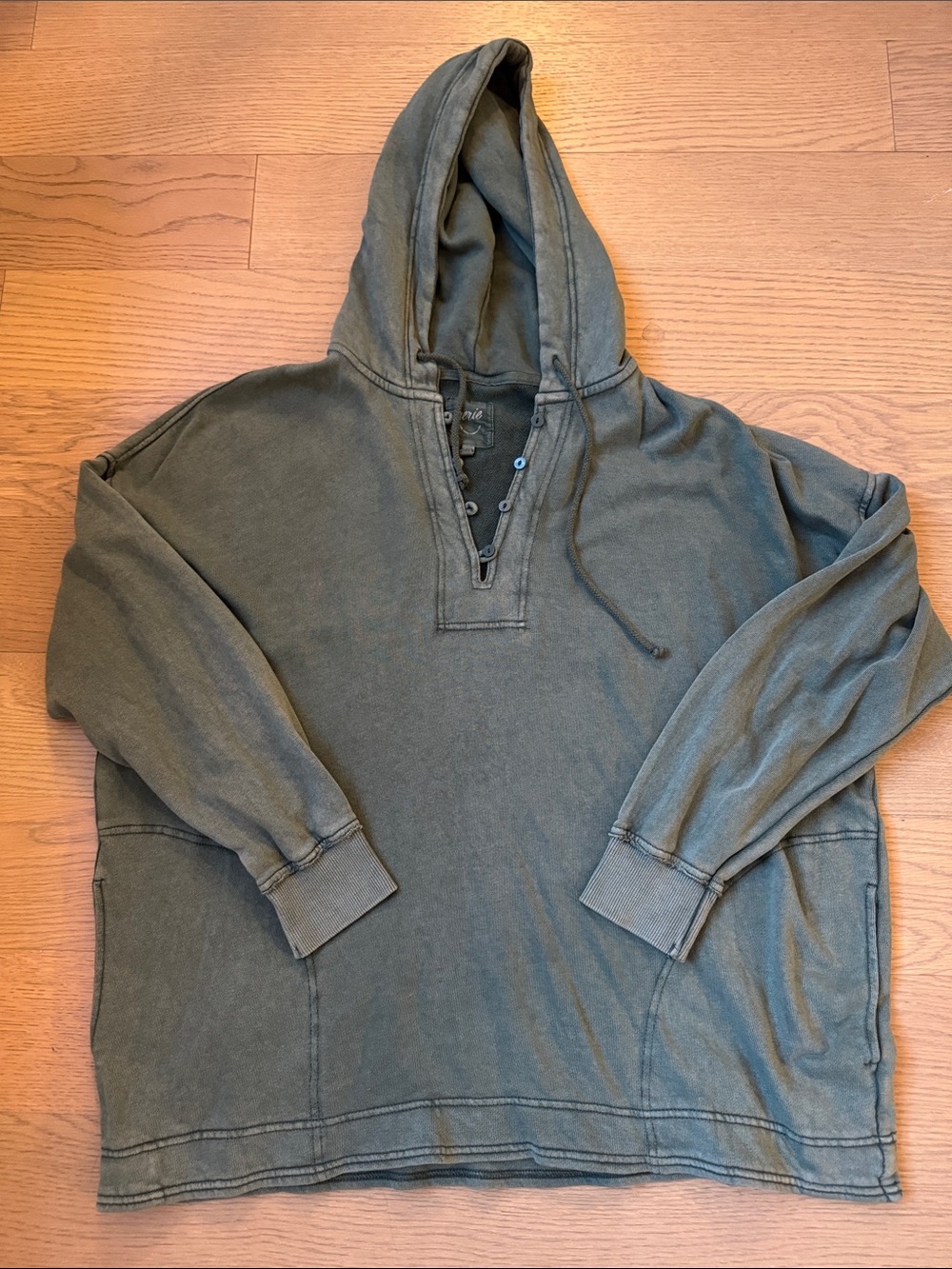 Oversized faded green hoodie